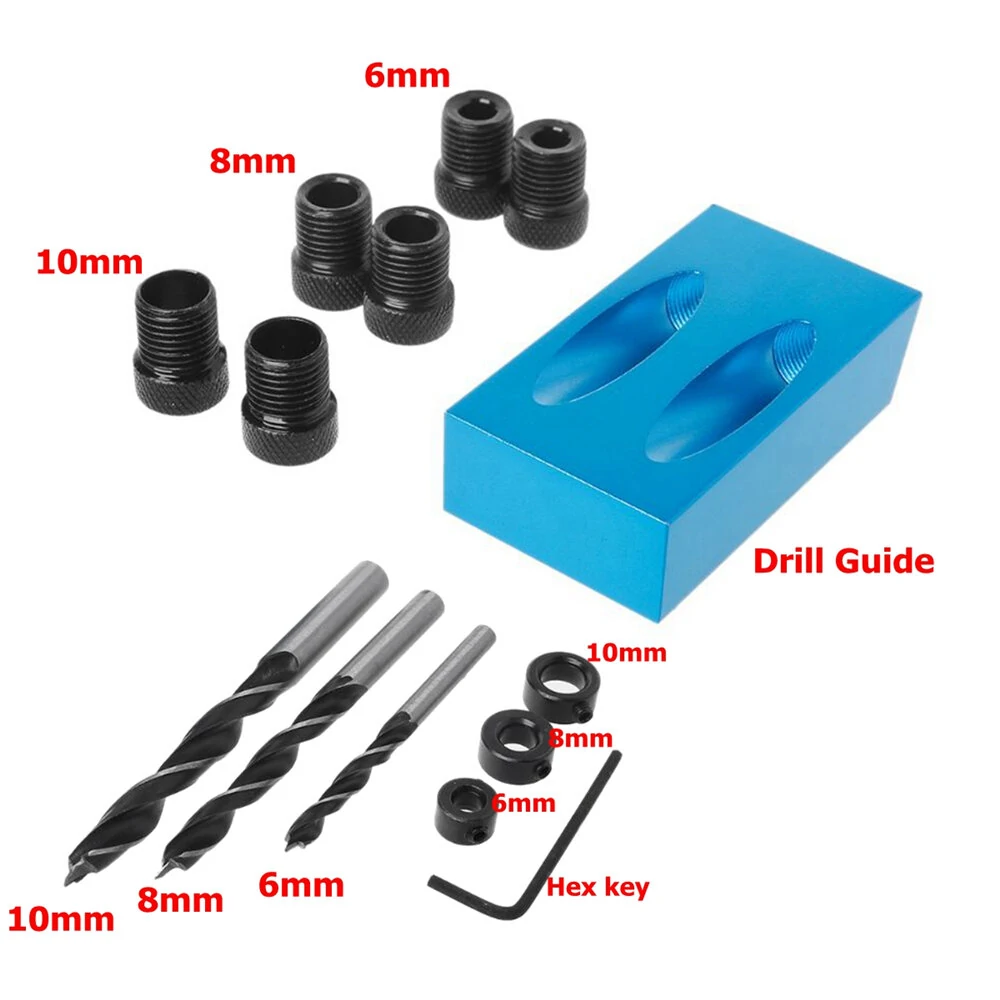 Pocket Hole Jig Kit with Dowel Drill Set | Drill Guide for Woodworking - Image 2