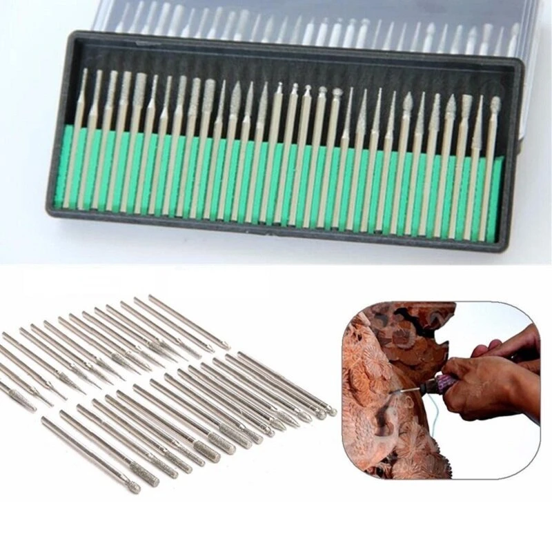20 PCS Diamond Burr Bits - 2.35mm & 3.0mm for Engraving Carving Rotary Tool - Image 3