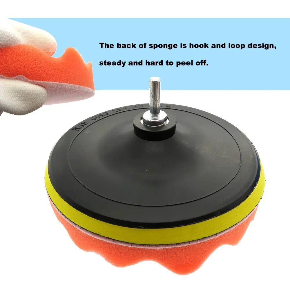 8pcs Car Polishing Pad Set - 3/5/7 Inch Buffing Kit with Drill Adapter for Waxing & Shining - Image 5