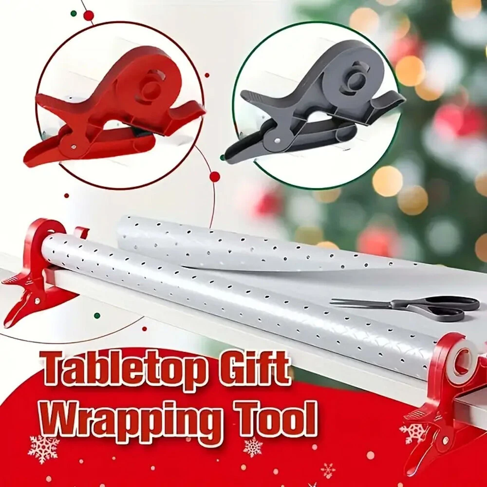 Wrap Buddies 2-Pack Paper Roll Holder & Tape Dispenser Clamp - Gift Wrap Clips Set - Image 2