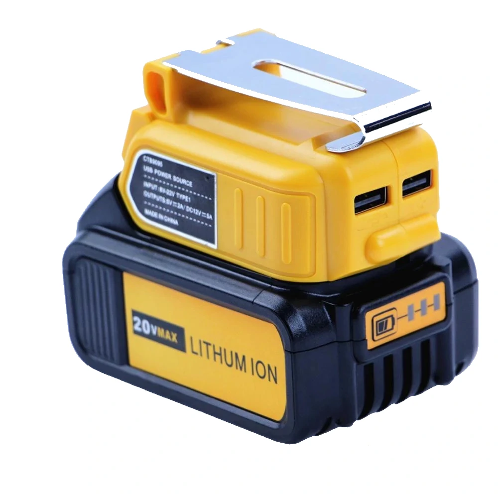Dewalt 20V 18V Battery USB Charger Adapter - 60W 5A Converter with 12V DC Output - Image 3