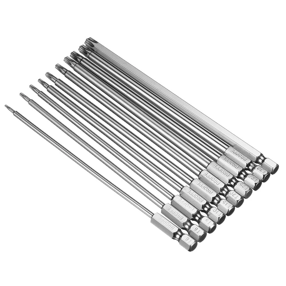 BROPPE 10Pcs S2 Alloy Steel Torx Screwdriver Bits | T6-T40 | 1/4 Inch Hex - Image 4