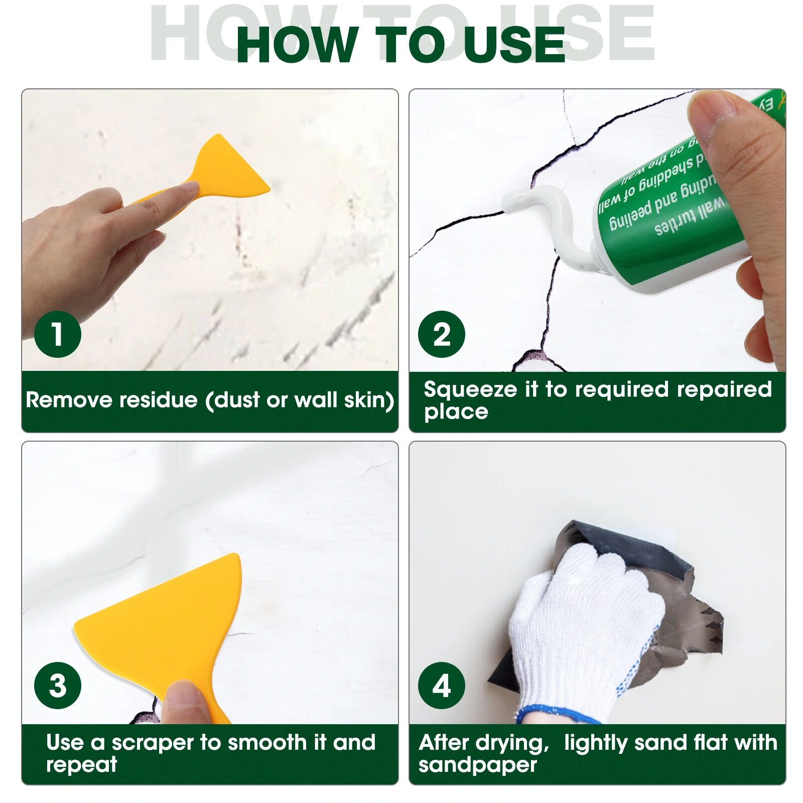 GOCHANGE Wall Repair Tools 3 Sets - Paint, Head, Scraper & Sandpaper | Home Improvement - Image 4
