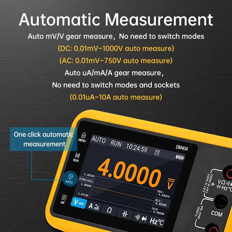 ALIENTEK DM40 3-in-1 Digital Multimeter | 60000 Count Oscilloscope & Signal Generator - Image 3