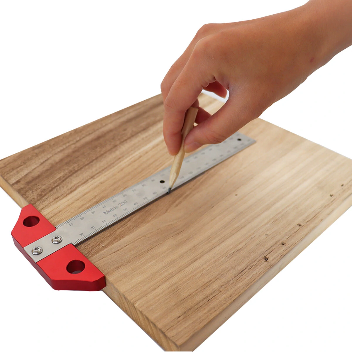 T Square Ruler - 8 Inch/200mm Imperial Metric Scale - Woodworking Marking Tool - Image 5