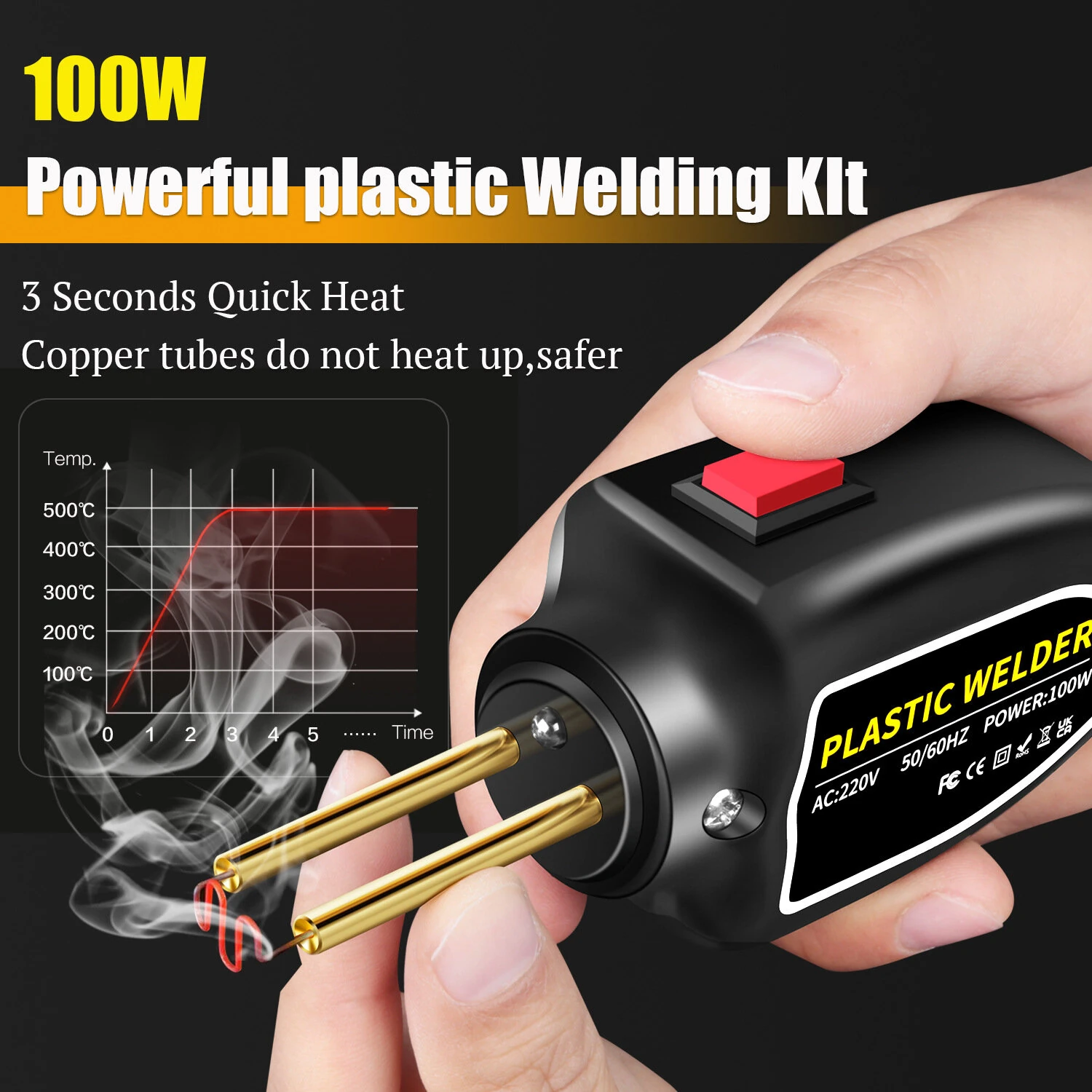 Plastic Welder 100W | Portable Welding Machine for Bumpers & Dashboards | Quick Heating with 200 Staples - Image 3