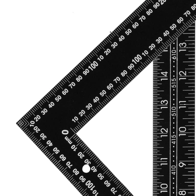Stainless Steel Square Ruler | 90 Degree Angle Black Coated | Metric Imperial Scale - Image 3