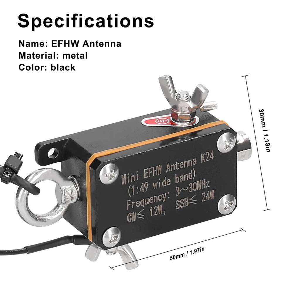 K24 Pocket EFHW Antenna - 3-30MHz Shortwave Wideband End-fed Halfwave with Bag - Image 5