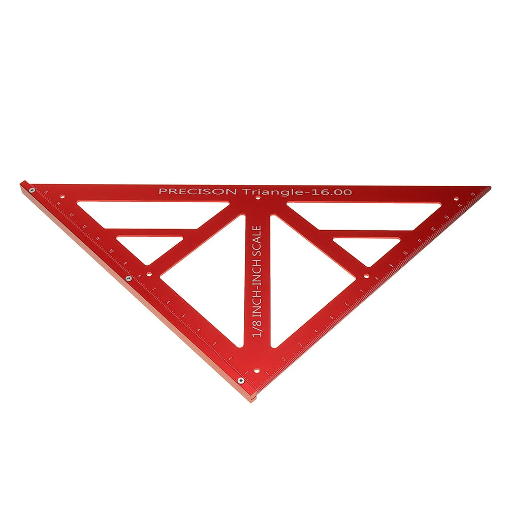 90/45 Degree Aluminum Woodworking Triangle Ruler | Inch Scale Precision Tool - Image 2