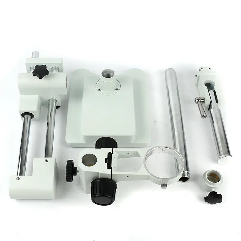 Universal Double Boom Arm Stereo Microscope Stand | Trinocular Zoom | 76mm Holder Bracket - Image 3