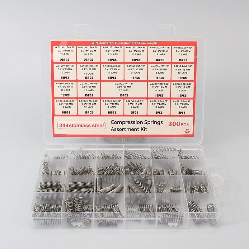 Premium 304 Stainless Steel Compression Springs Kit - 300 Pcs 24 Sizes - High Corrosion Resistance for Mechanical Repair & DIY - Image 2