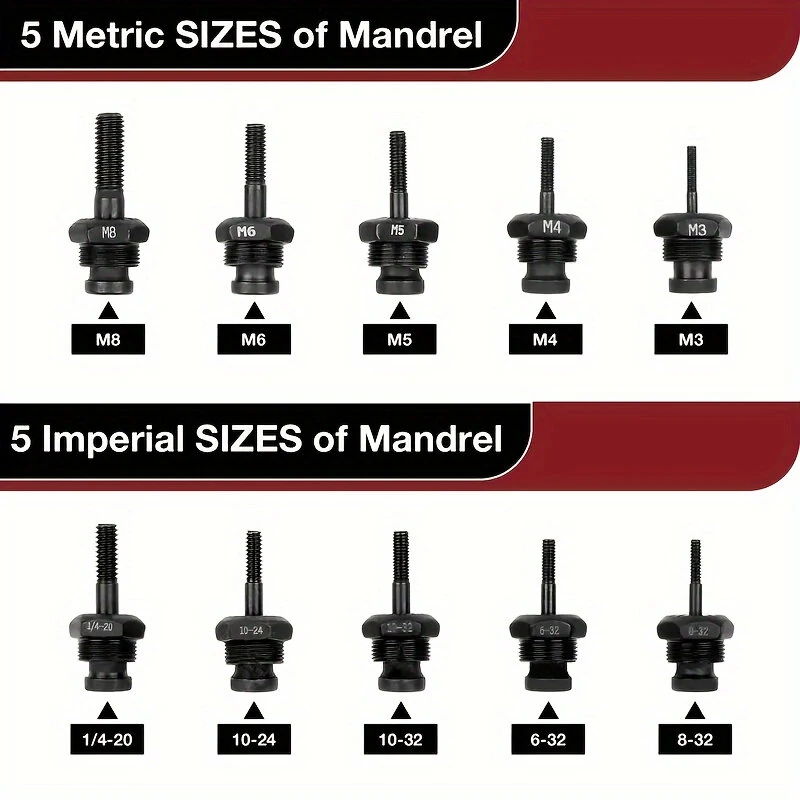 Cordless Electric Rivet Nut Gun | Alloy Steel Adapter | Metric & Inch Connectors M3-M8 - Image 4