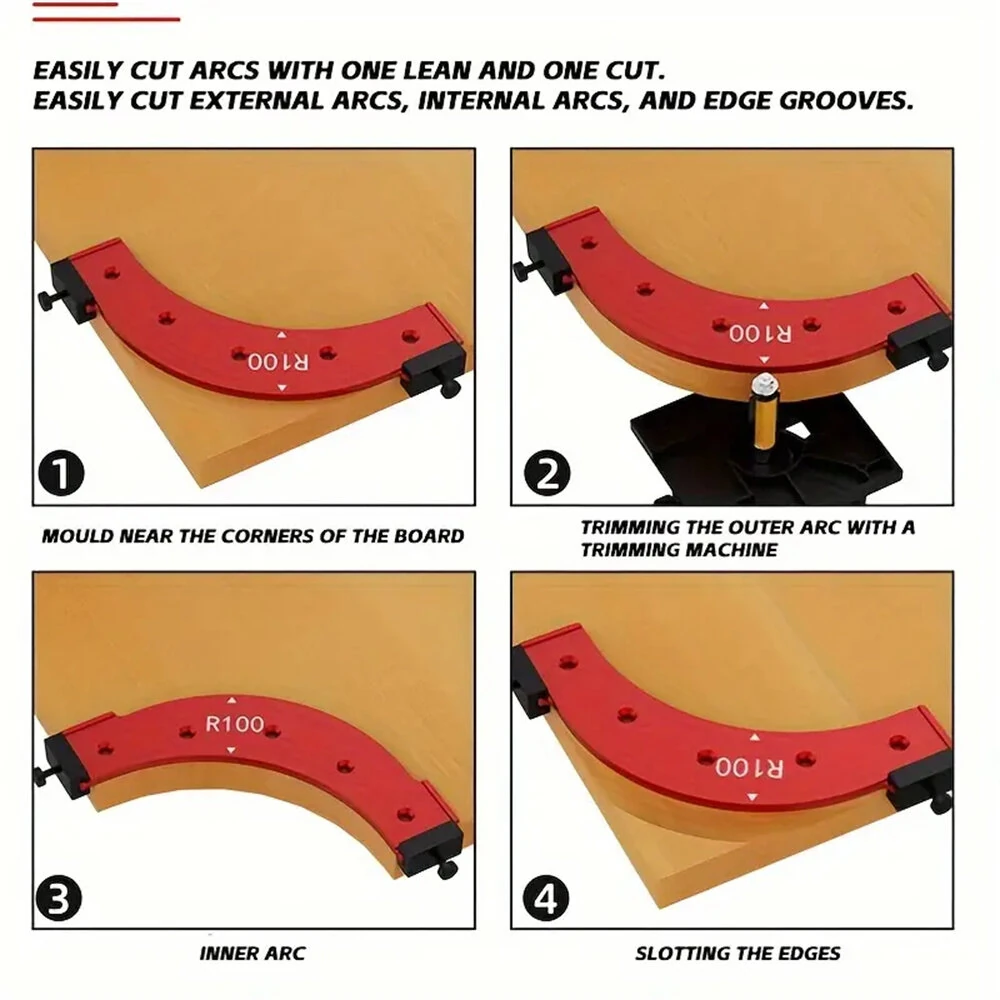 Corner Routing Guide - R100 to R300 Curve Jig for Cabinet Edge Molding - Image 3