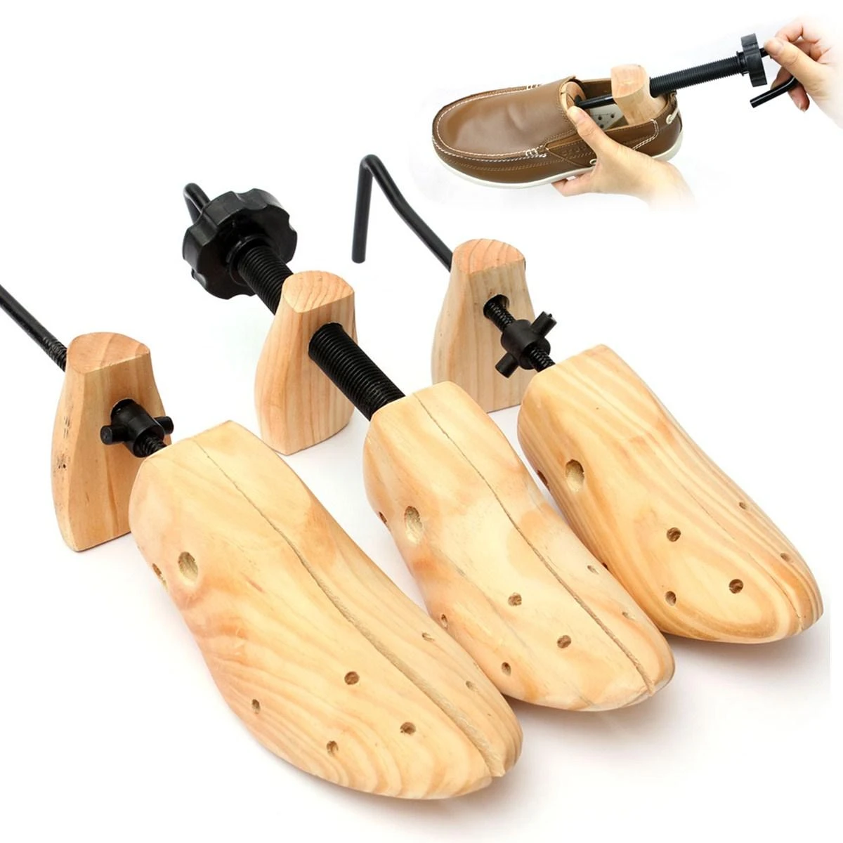 Wooden 2-Way Adjustable Boot & Shoe Stretcher | Size 5-12 | Shoe Tree Shaper - Image 3
