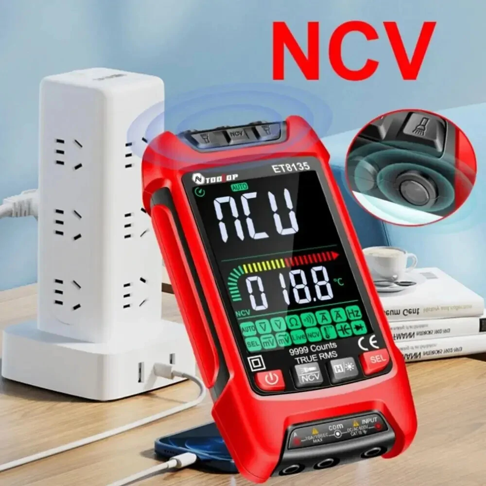 AV TOOLTOP ET8135 True RMS Multimeter | 9999 Counts, Auto-Range, NCV & Temperature - Image 4