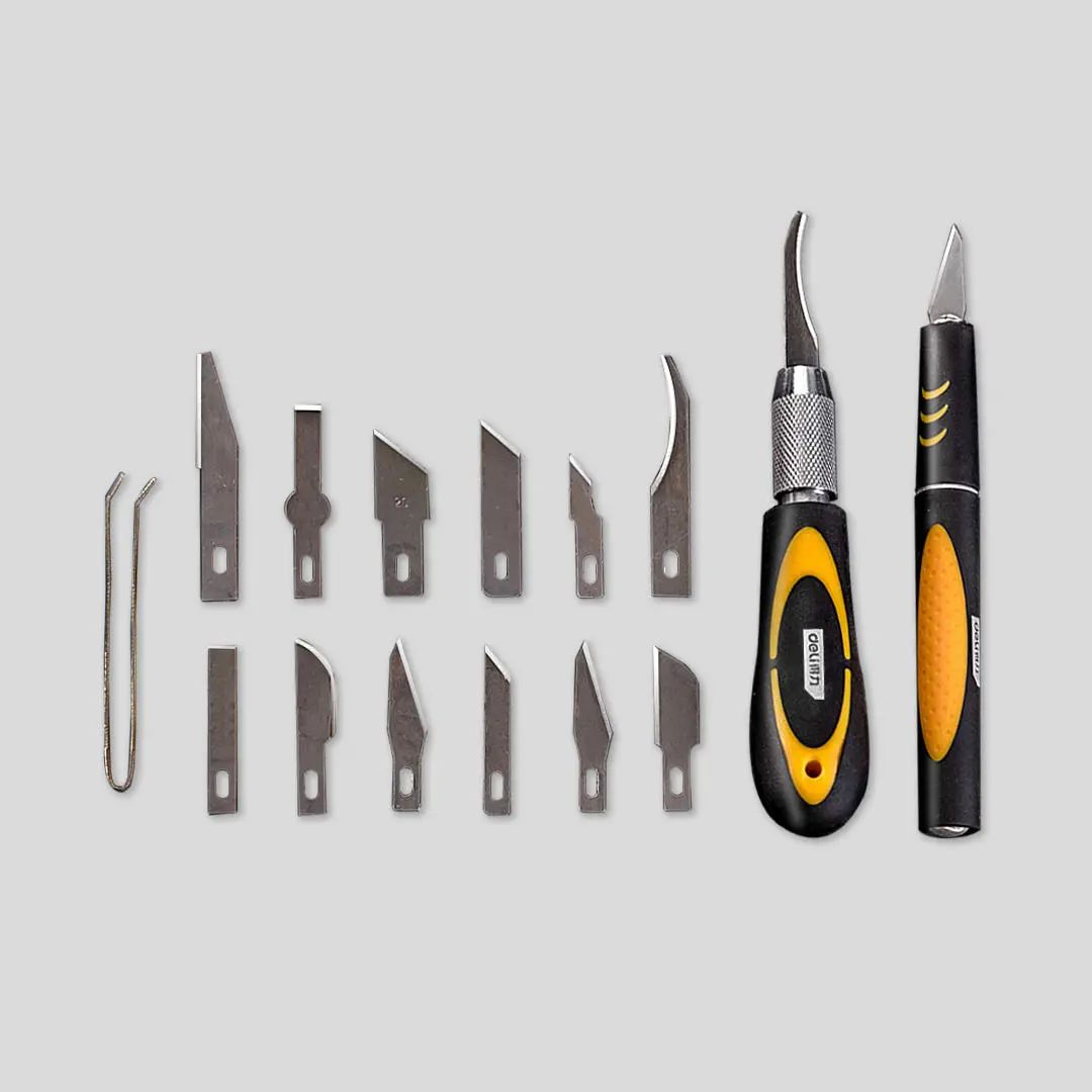 DeLi 6 Blade Wood Carving Tool Set - Non-Slip Metal Engraving Knife for Fruit Craft & Sculpture - Image 2