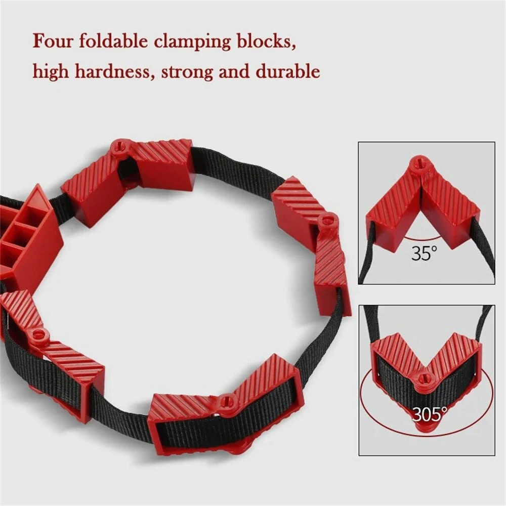 Woodworking Soft Belt Stamp Clamp - Versatile & Durable with Foldable Blocks for Round & Irregular Shapes - Image 4