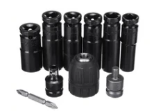 Drillpro 10pc 1/2 Inch Impact Socket Set | Metric Drill Chuck Adapter - Image 2