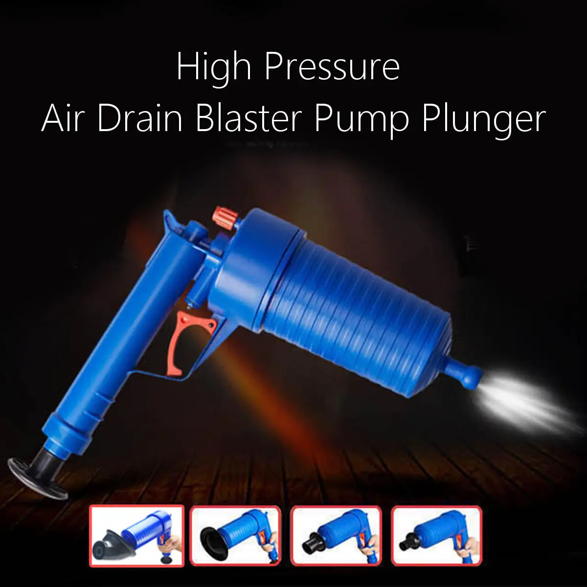 High Pressure Air Drain Blaster Pump - Toilet Sink Pipe Clog Remover Cleaner Tool - Image 2