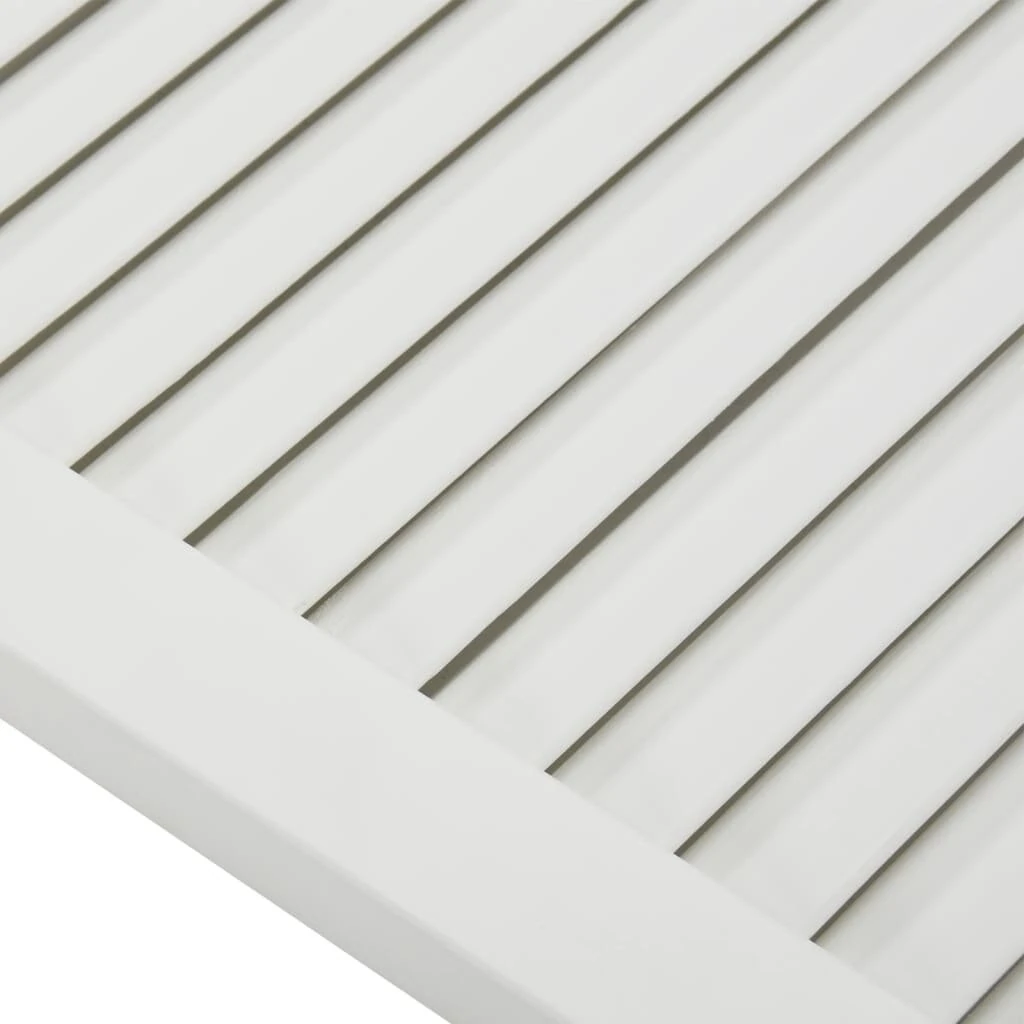 Louver Doors - 4-Piece Set - Solid Pine White - 39.5x59.4 cm - Image 4