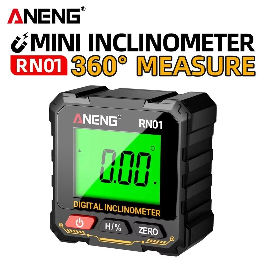 ANENG RN01 Digital Angle Gauge | Magnetic Protractor Inclinometer | 360° LCD Backlight - Image 2