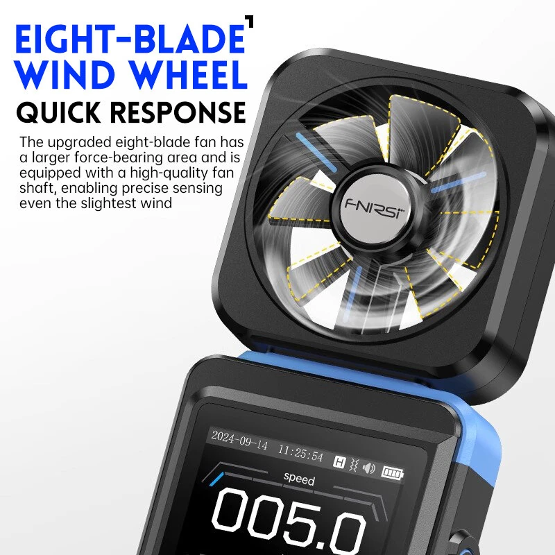 FNIRSI FAM-02 Handheld Anemometer - Wind Speed, Temperature, Humidity Meter - Image 5