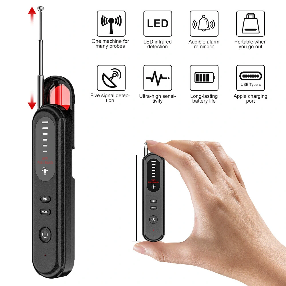 T01 Wireless Detector | 5 Gears Adjustable Sensitivity | Anti-Spy GPS & Hidden Camera Finder - Image 4