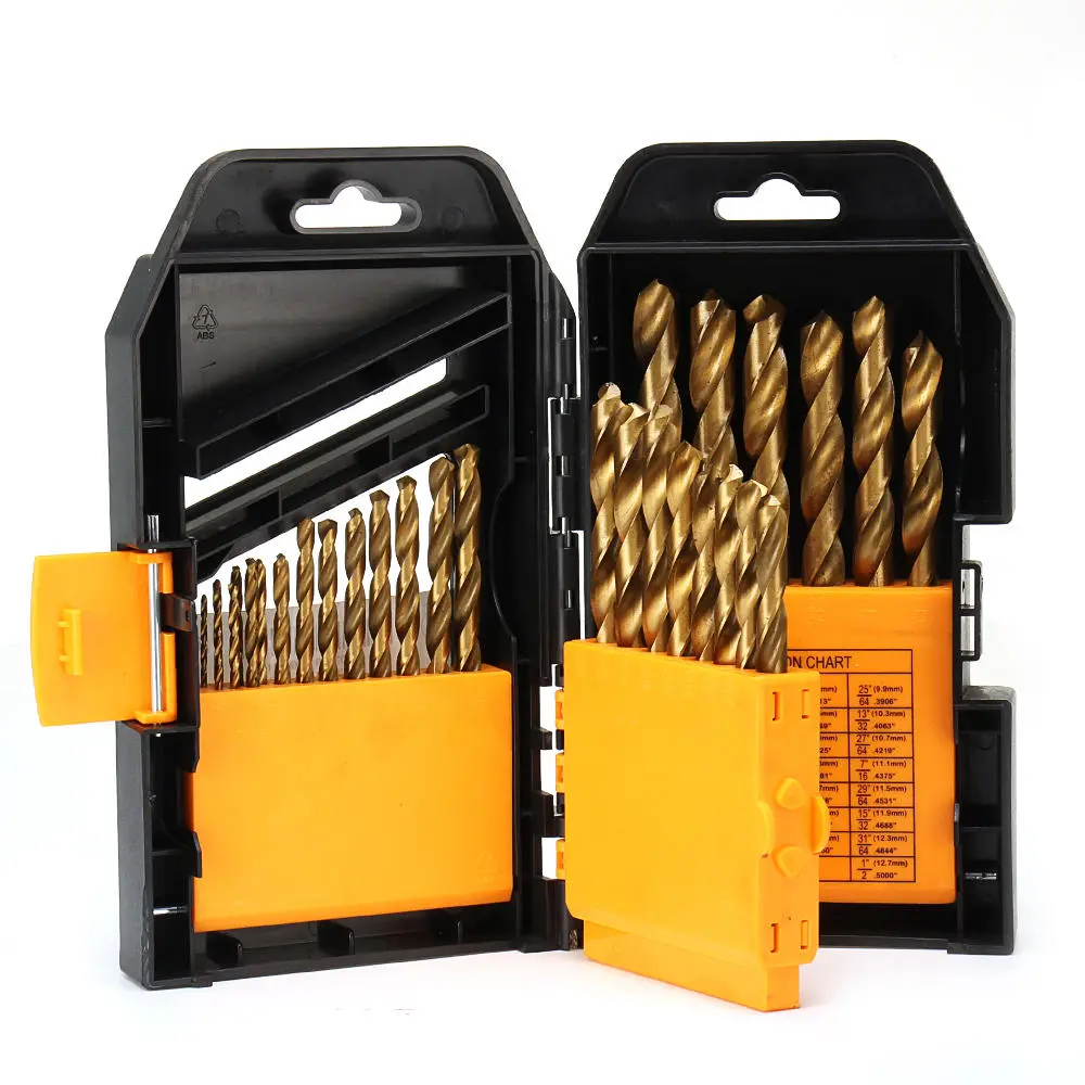 29Pcs Titanium Coated HSS Drill Bit Set | 1/16 to 1/2 Inch | 118 Degree Point - Image 2