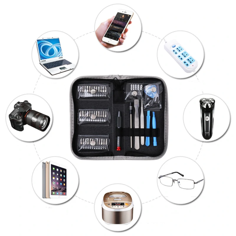 49pcs Precision Screwdriver Set | Phone Repair Tool Kit with Slotted Phillips & Triangle Bits - Image 2