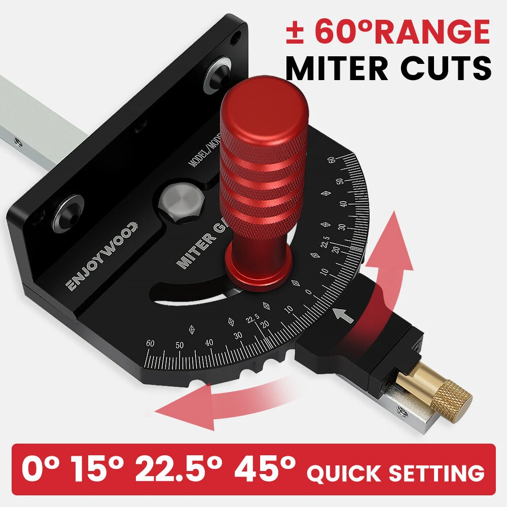 ENJOYWOOD M1 Pro Angle Miter Gauge | Extended Fence for Table Saw & Router Table - Image 4