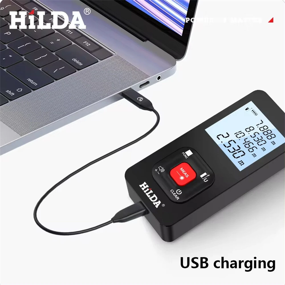 HILDA Laser Distance Meter 100m | ±2mm High Precision | LCD Backlight & Type-C - Image 5