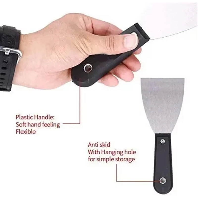 Carbon Steel Putty Knife Set - 7 Sizes Flexible Scraper Kit with Storage Bag - Image 4