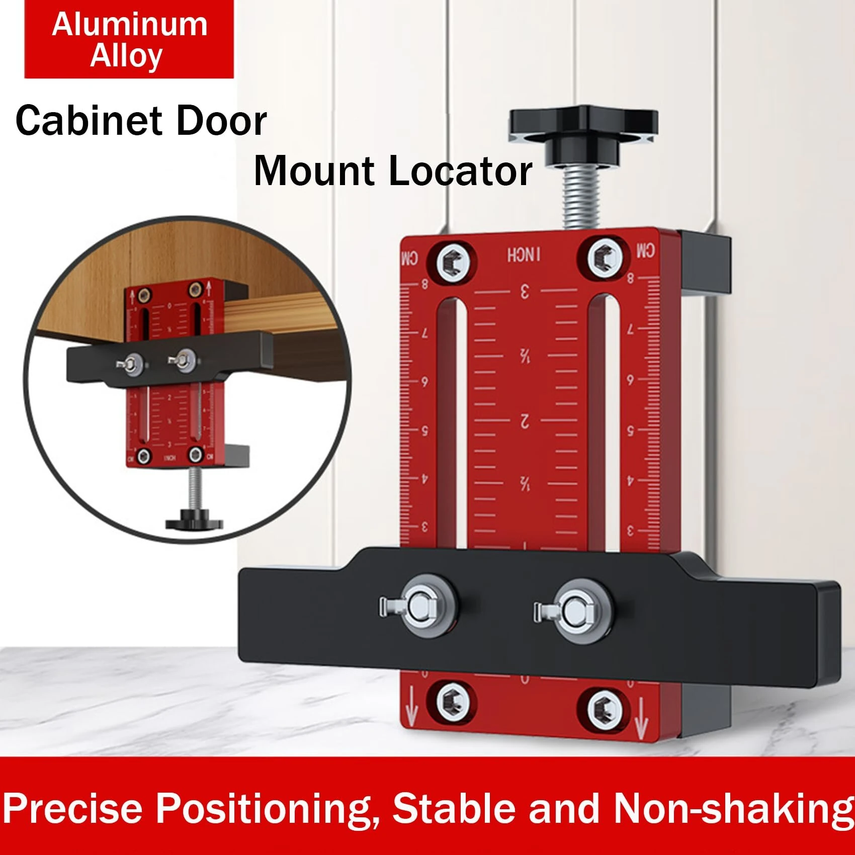 Cabinet Door Mounting Jig - Aluminum Alloy Installation Positioner for Framed & Frameless Cabinets - Image 4