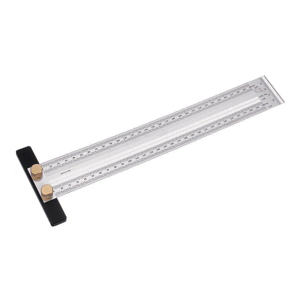 Drillpro Stainless Steel Precision Marking Ruler | 200/300/400mm T Ruler & Scriber - Image 4
