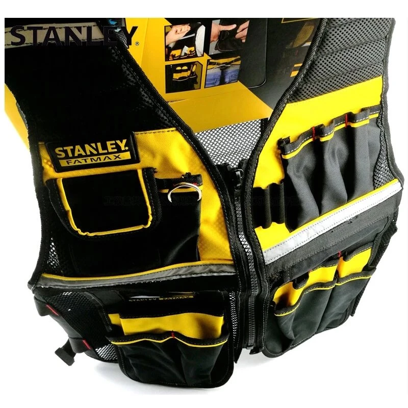 Multi-pocket Work Tool Vest - Adjustable Strap & Reflective Safety Strip - Image 3