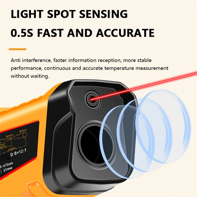 CZDANG W-10 Infrared Thermometer | -50°C to 800°C | 13-Point Laser & Adjustable Emissivity - Image 5