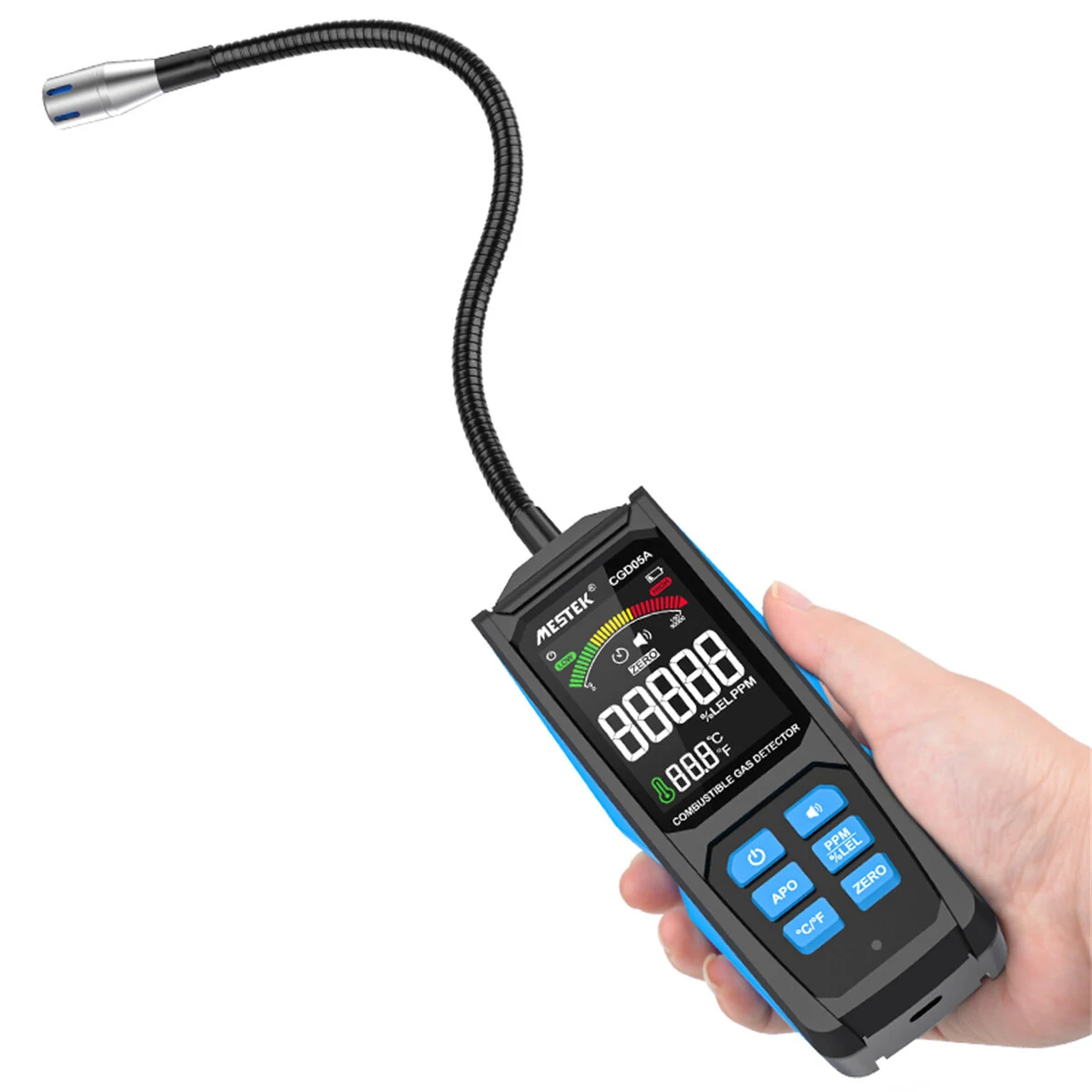 MESTEK CGD05A Portable Gas Leak Detector | Natural Gas Analyzer with Alarm - Image 3