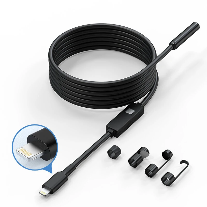 Endoscope Camera with Light - 1920P HD Borescope | 8 LED Lights, 16.4ft Cable, IP67 Waterproof for iPhone - Image 3