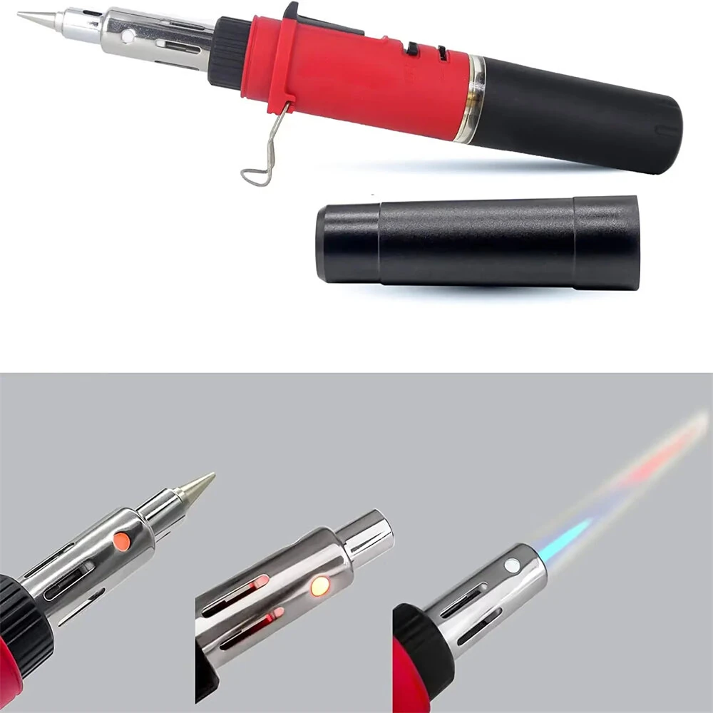 HS-1115K Cordless Gas Soldering Iron Torch Kit | 1300°C Flame & 500°C Hot Air | Portable Repair Welding Tool - Image 2