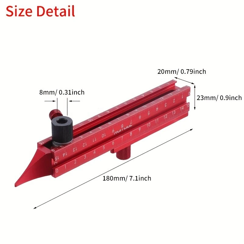 Precision Contour Gauge | 7.1 Inch Aluminum Alloy Scribing Tool for Woodworking - Image 2