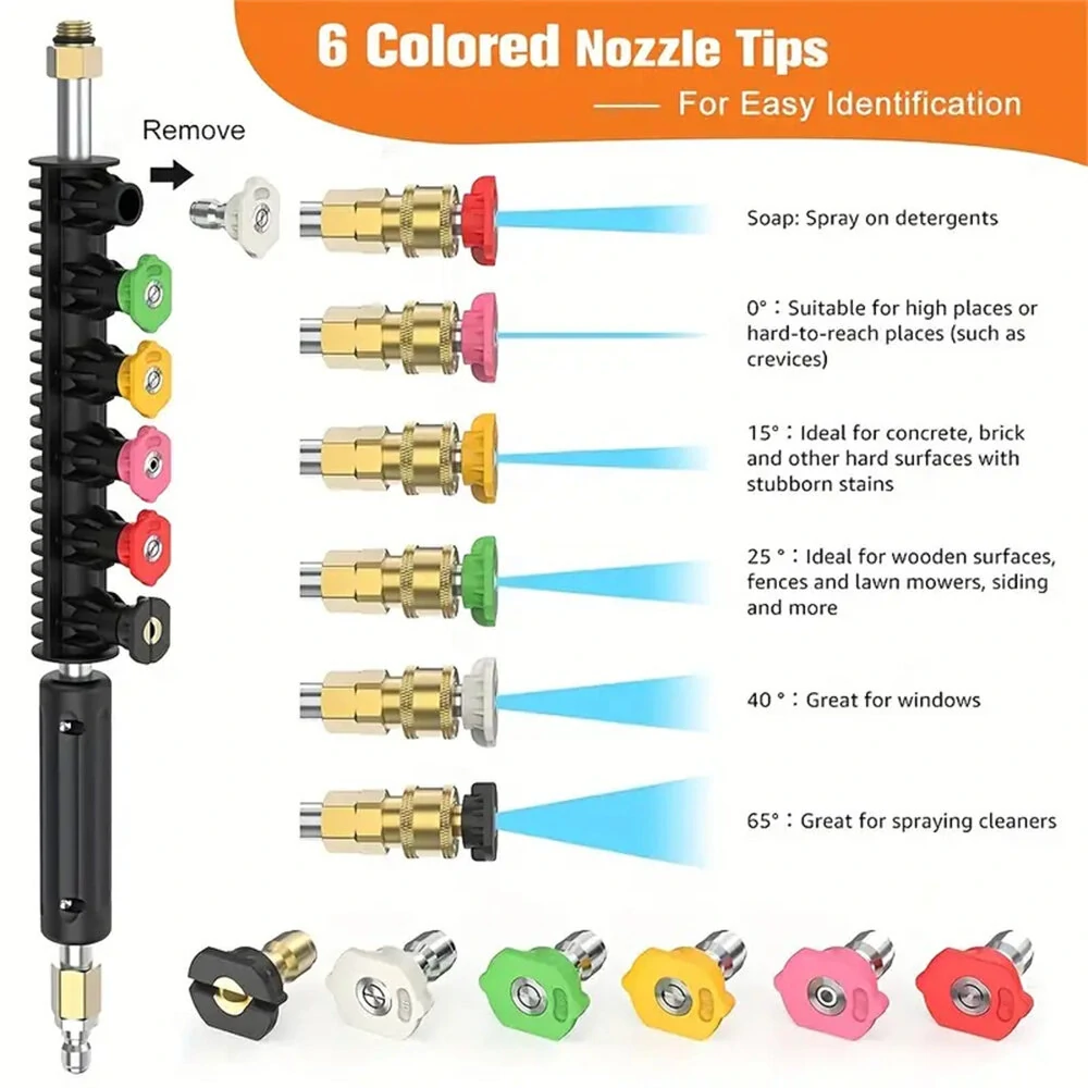 Karcher 16PCS High-Pressure Water Gun Set - 4000psi with Extended Rods & 5 Nozzles - Image 5