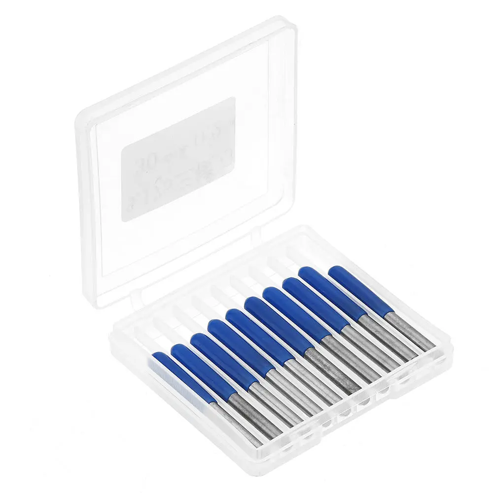 10pcs Tungsten Steel Engraving Bits - 3.175mm Shank 0.1-0.3mm Tip for CNC PCB - Image 3