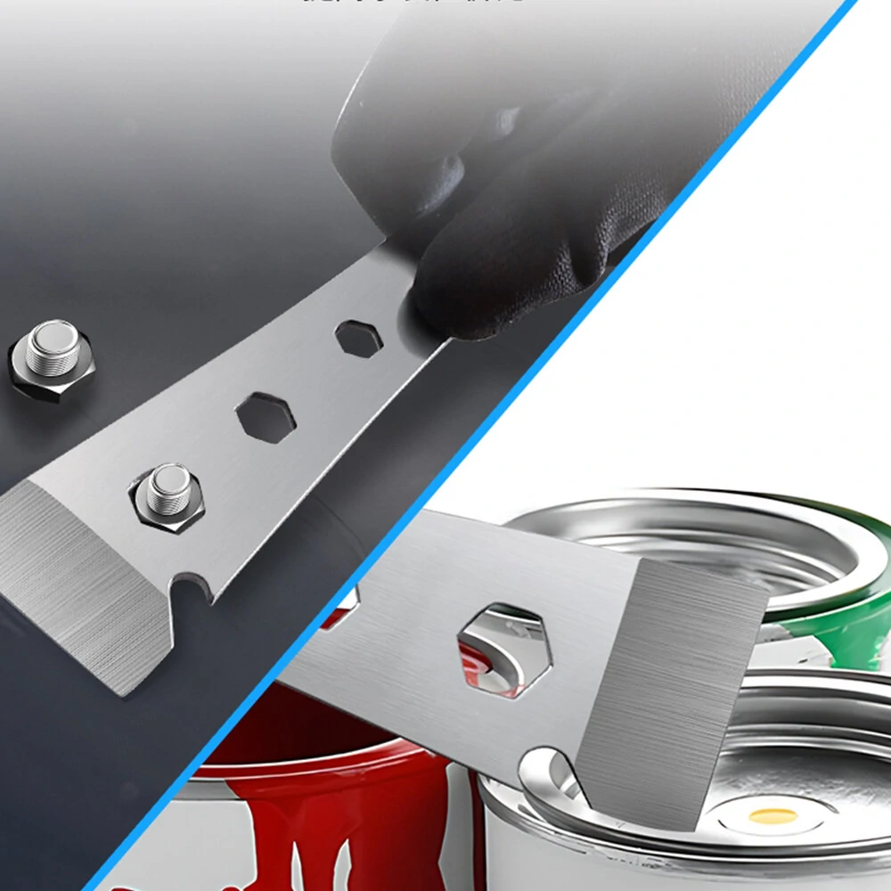 Stainless Steel Prybar Scraper | Ultra Sharp with Wrench & Metric Scale | Nail Puller - Image 4