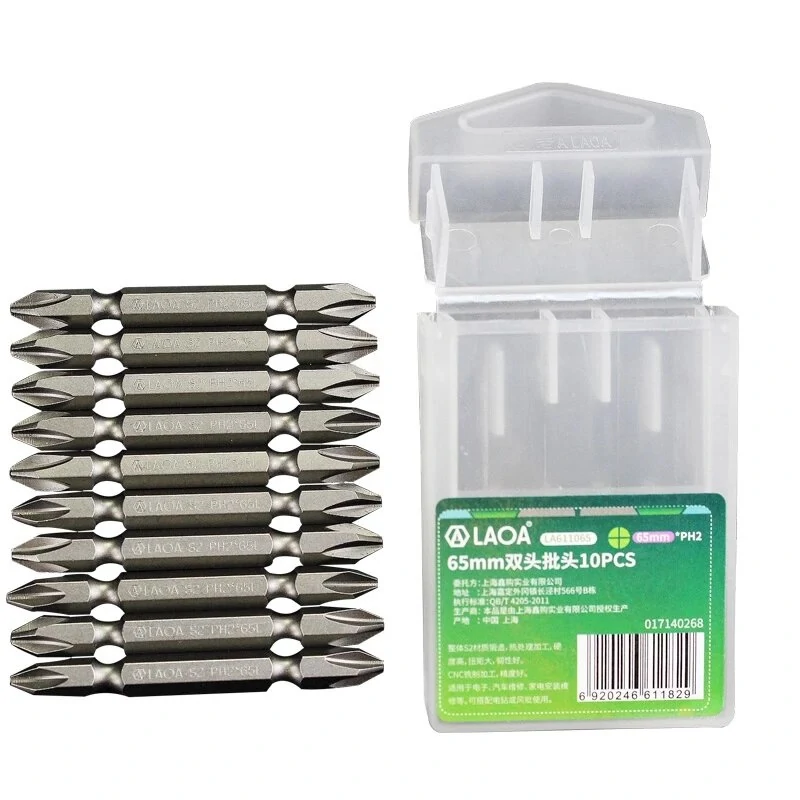 LAOA 65mm Screwdriver Bits Set - S2 Steel Two-End Bits | Slotted & Phillips - Image 5