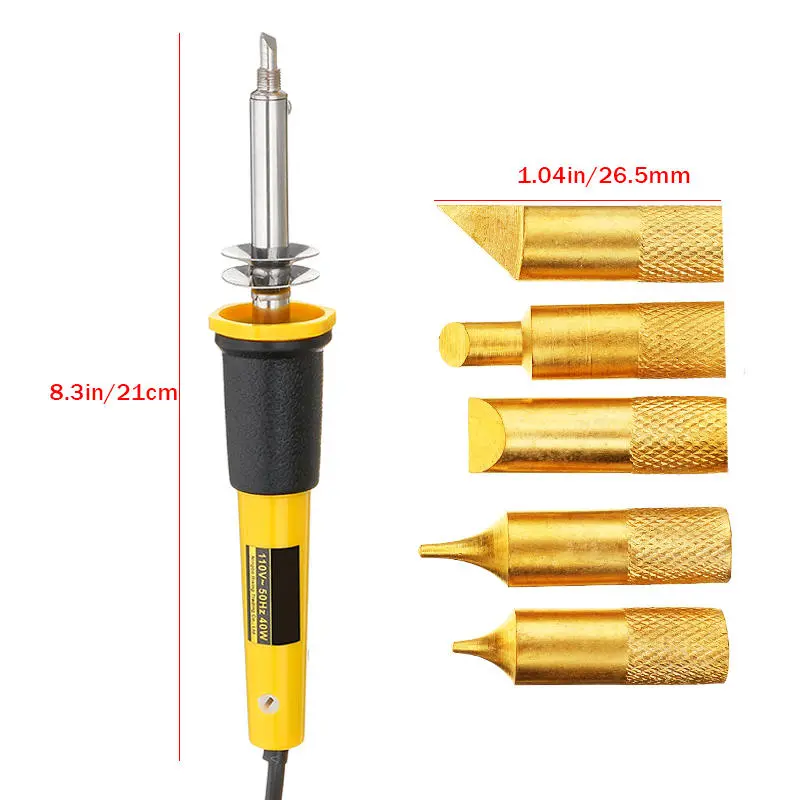Wood Burning Tool Kit 40W - Pyrography Art Pen with Tips - 110V/220V Soldering Iron Set - Image 2