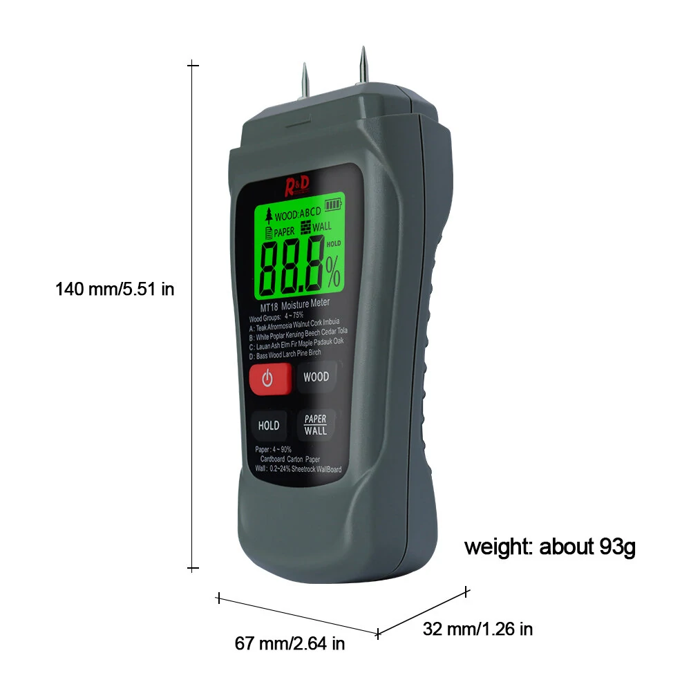 Wood Moisture Meter - Digital Needle Display for Wood, Cardboard & Walls - Image 5
