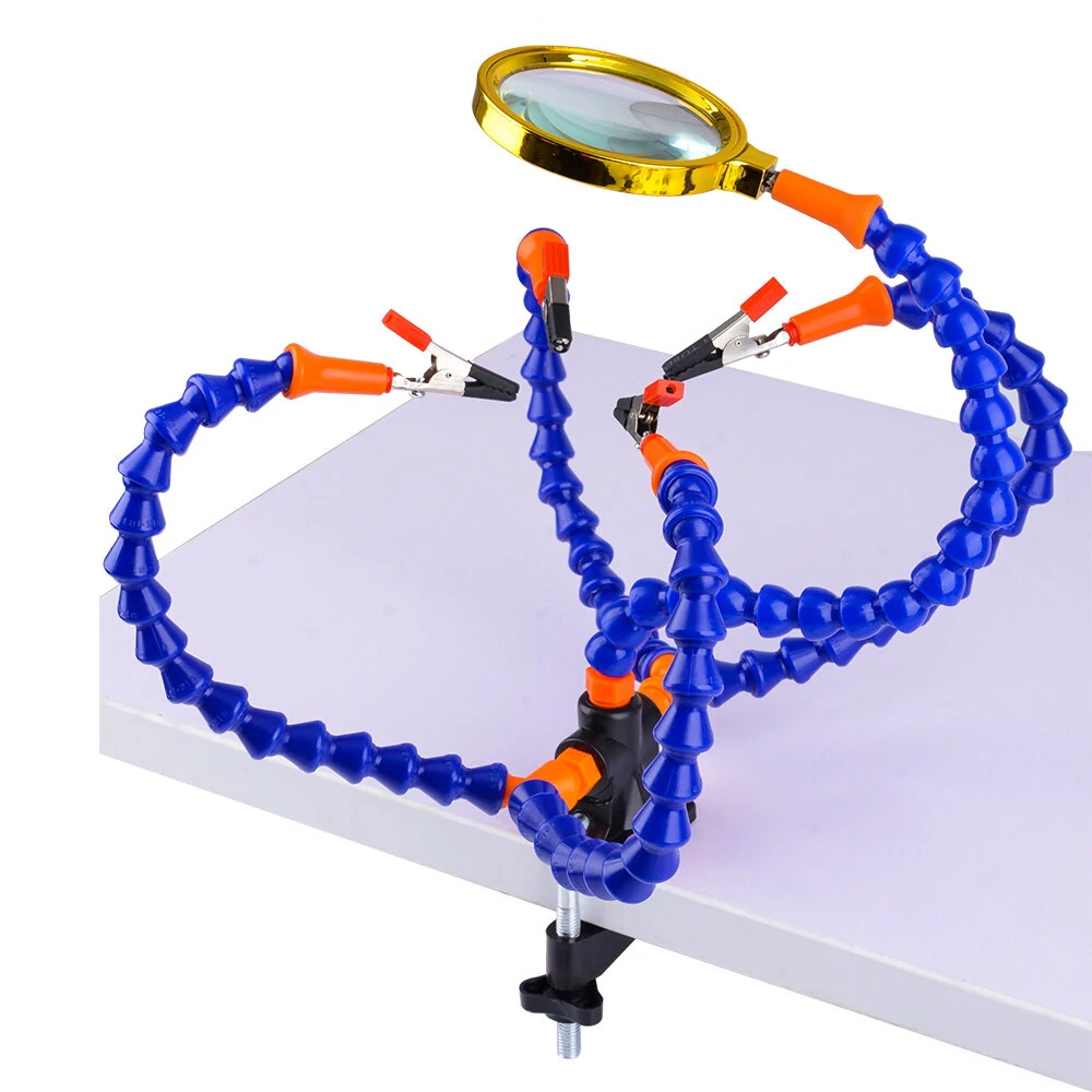 Bench Vise Soldering Station with 5 Flexible Arms & Iron Holder | PCB Repair Tool - Image 3