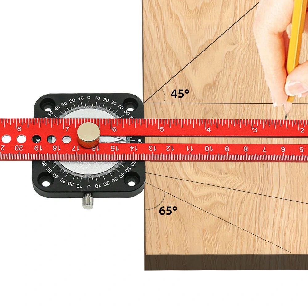 Woodworking Scriber Compass | 300mm Adjustable T-Type Ruler - 360 Degree Marking Gauge - Image 2