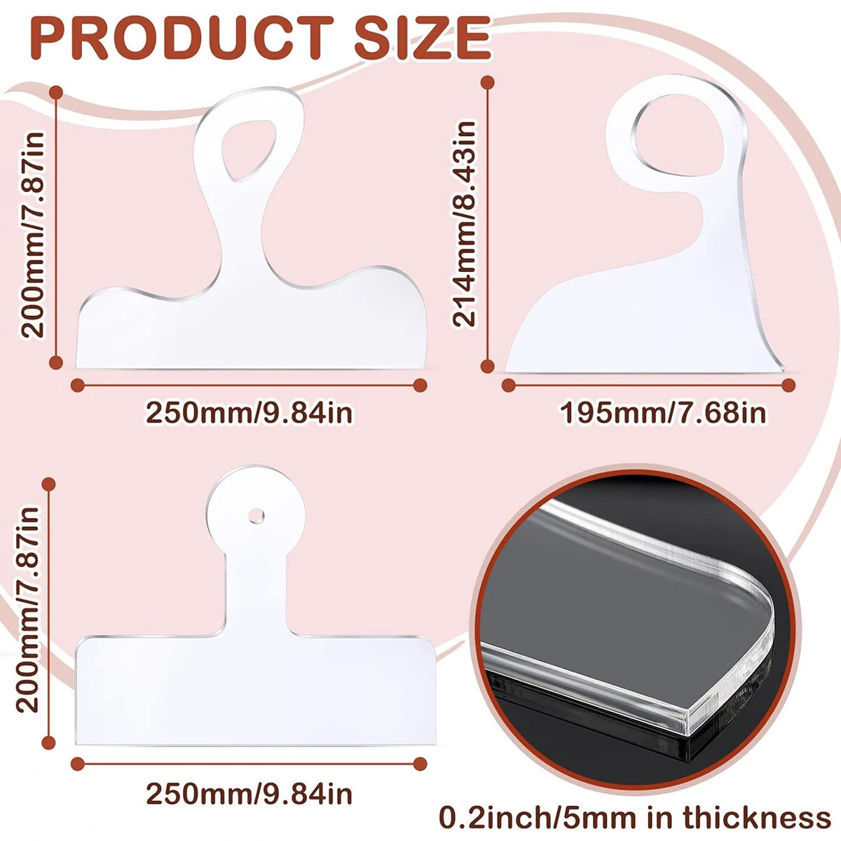 3PCS Acrylic Router Templates for Charcuterie Board Handles | Woodworking Essentials Tool - Image 5