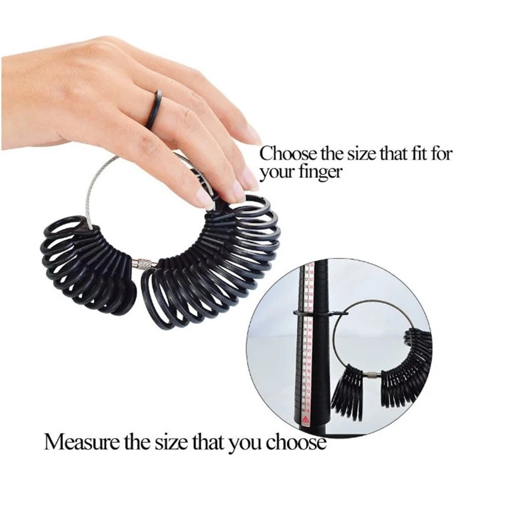 4PCS Jewelry Measuring Tool Set - Ring Sizer, Finger Gauge & Rubber Hammer - Image 4